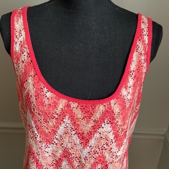 FRENCH Laundry Orange White Tank Top Blouse Size ize L - Picture 4 of 9